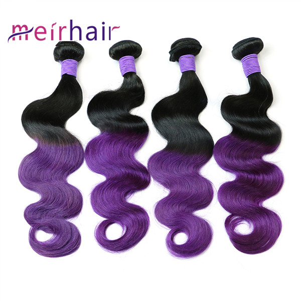 Ombre Human Hair Extensions Tb Purple